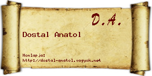 Dostal Anatol névjegykártya